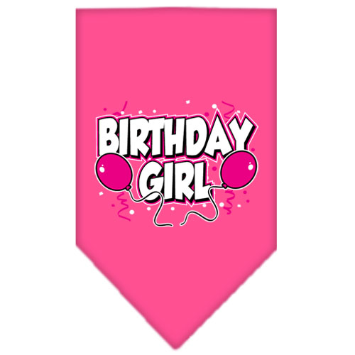 Birthday girl Screen Print Bandana Bright Pink Large